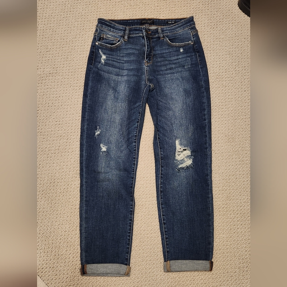 Judy Blue Destructed Slim Fit Boyfriend